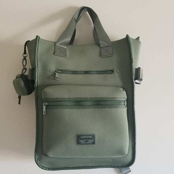 Madden Girl Handbags - NWOT Madden Girl Olive green neoprene backpack